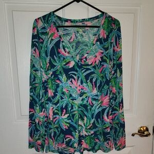 Lilly Pulitzer Etta Long Sleeve Tee In Sweet Escape- Large